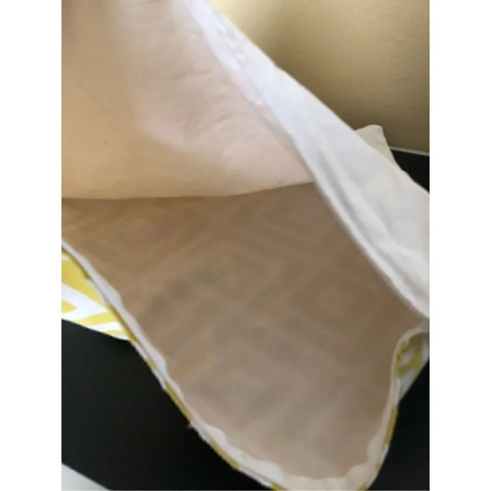 Throw Pillow Cover Sham Case   18”x 18” Yellow & White